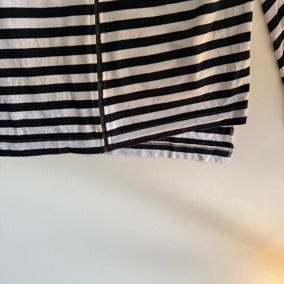 COMME des GARÇONS Shirt | Asymmetrical Striped Long Sleeve T Shirt Wool Small - Picture 3 of 9